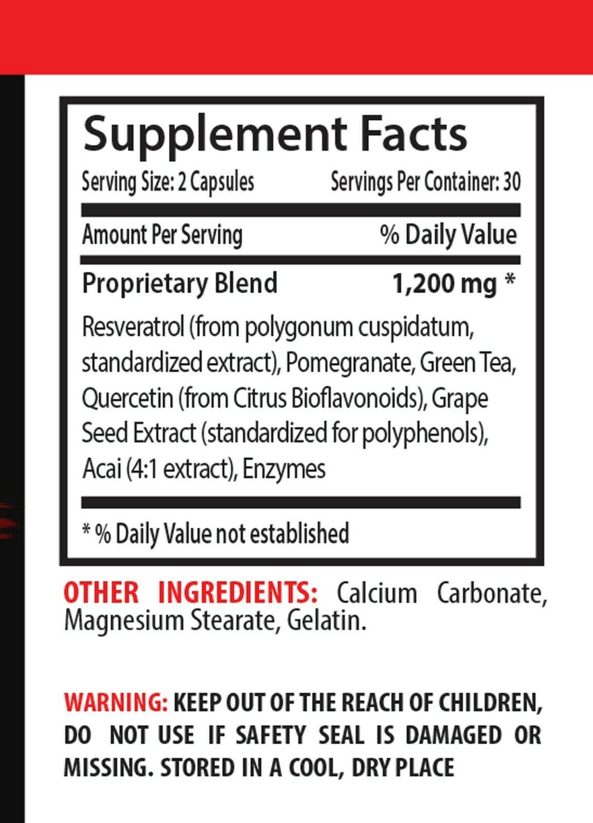 anti inflammatory - WINE EXTRACT COMPLEX - resveratrol maximum strength 1B - $13.06
