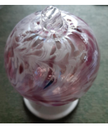 Hanging Glass Ball 4&quot; Diameter Pink &amp; White AB Swirls Friendship Ball - €13,15 EUR