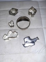 Vintage/Antique Tin/Aluminum Cookie Cutters Lot of 6 - $17.99