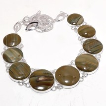 Imperial Jasper Round Shape Gemstone Christmas Gift Necklace Jewelry 18&quot; SA 2422 - £11.18 GBP