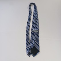 Platinum Designs Men's Tie Blue/Gray Striped 100% Silk Classic Length image 8