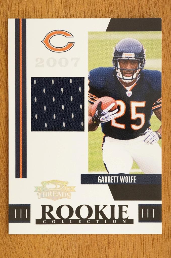 Primary image for 2007 Donruss Threads Collection Materials 17/500 Garrett Wolfe RCM-13 Rookie RC