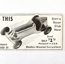 1947 Jodel Speedy Racer Model Toy Car Advertisement Vintage Derby Toys E8K - $19.99