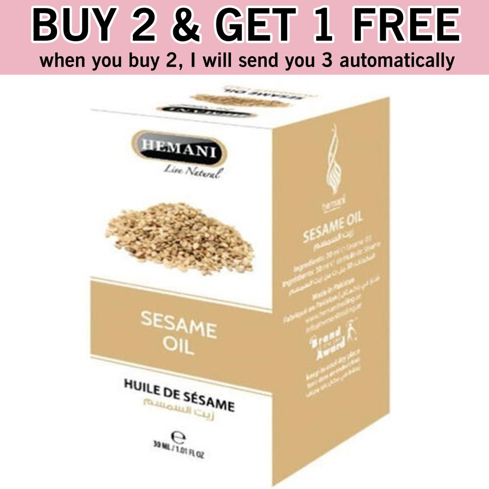 Primary image for Buy 2 Get 1 Free | 30ml hemani oil sesame oil