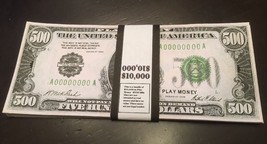 $10,000 In Play Money 1928 $500 Bills, 20 Pcs. Prop Money USA Actual Size! - £10.35 GBP