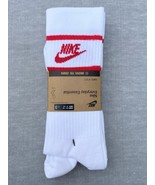Nike Mens 8-12  Dri-FIT Everyday Essentials White Red Logo Crew Sock - 3... - $349.77 MXN