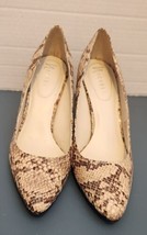 Nickels Dorothy Faux Snakeskin Print Heels Pumps Shoes Size 7M - £15.59 GBP