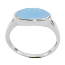 Chalcedony 92.5 Sterling Silver Ring Natural Jewelry For New Year Gift US - £13.28 GBP
