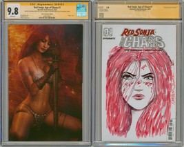 CGC SS 9.8 Red Sonja Age of Chaos #1 Nathan Szerdy Variant w Original Art Sketch - £310.11 GBP