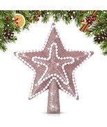 Hollowfly Glitter Mini Star Christmas Tree Topper Rose Gold 4 Inch - $180.45 MXN