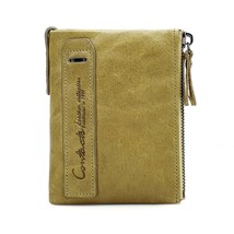 CONTACT&#39;S HOT Genuine Crazy Horse Cowhide Leather Men Wallet Short Coin Purse Sm - £43.30 GBP
