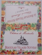 Vintage Chateau De Montmelas Beaujolais Villages Nouveau Business Card - $1.99