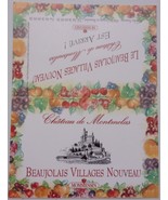 Vintage Chateau De Montmelas Beaujolais Villages Nouveau Business Card - £1.56 GBP