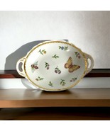 I Godinger Serving Dish 7&quot; with Handle Bees Butterfly and Snapdragon Dec... - £26.62 GBP