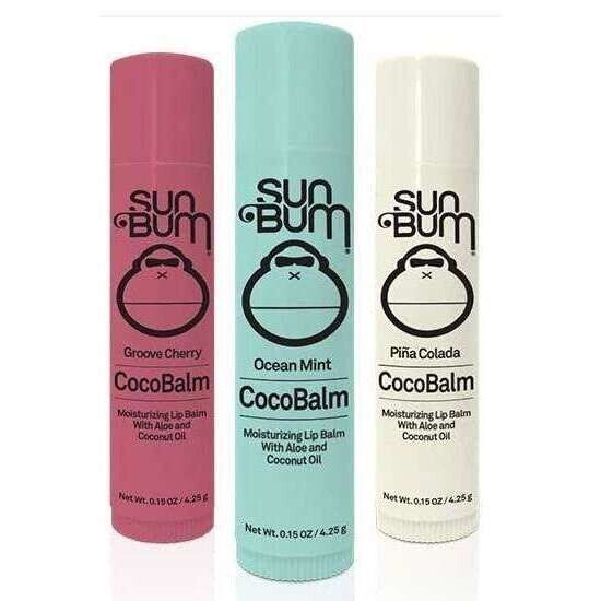 Primary image for SUN BUM CocoBalm Lip Balm, Sunbum 3 Pack, Groove Cherry, Ocean Mint, Pina Colada