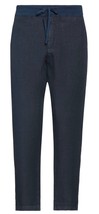 120% Lino Pure Linen Men&#39;s Italy Navy Blue Casual Pants  Size US 36 EU 52 - £110.77 GBP