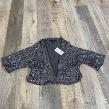 Express Gray Sequin blouse Sz  L - New Without Tags - £14.85 GBP