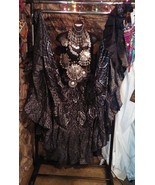AMAZING ASSUIT BLACK &amp; SILVER ATS TRIBAL BELLYDANCE GYPSY SKIRT 25 YARDS... - $203.09 CAD