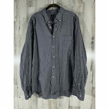 Uniqlo Mens Flannel Button Up Shirt Blue White Check Size XL - £10.84 GBP