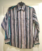 Panhandle Slim Mens LG Long Sleeve Button Up Shirt Pearl Snap Buttons St... - $20.48