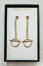 Christian Siriano New York Earrings Post Back Dangle Links Circle W Bar New - £28.00 GBP