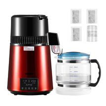 VEVOR Water Distiller, 4L 1.1 Gallon Pure Water Purifier Filter, 1750W, Red - $96.99