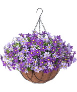 Artificial Hanging Flower Basket for Home Courtyard,Artificial Silk Chry... - £38.81 GBP