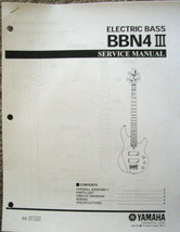Yamaha BBN4 III Bass Guitar Service Manual and Parts List Booklet - $9.89