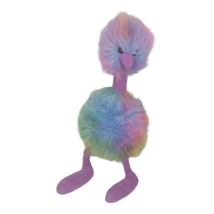 JellyCat London Rainbow Pom Pom Ostrich Plush 16&quot; Stuffed Animal - $14.84