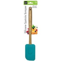 Wood Handle Silicone Spatula/Scraper (Teal) - £6.47 GBP