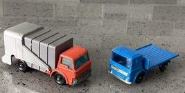 (2) Vintage 1960&#39;s Lesney Matchbox:  Refuse/Garbage Truck #7 Site Hut Truck #60 - £6.81 GBP