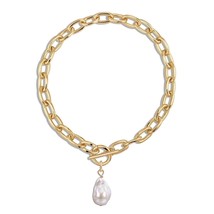 Eklexic Women's Alana Xl Baroque Pearl Pendant Necklace Gold - €143,33 EUR