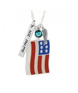 American Flag Crystal Silver Ash Urn - Love Charms™ Option - $79.95