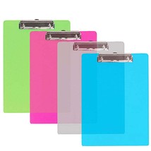 Memo Size Plastic Clipboard with Sturdy Low Profile Clip | Assorted 4 Co... - $14.99+