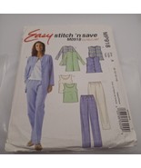 2007 Stitch &#39;N Save Pattern 0918 Misses Jacket Vest Top &amp; Pants Uncut Sz... - $6.30