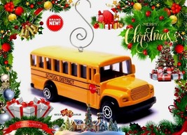  Htf Great Gift Christmas Ornament Yellow School Bus Or Fan Switch Hanger - £22.89 GBP