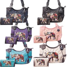 Elephant Purse Concealed Carry Embroidered Western Shoulder Handbag Wallet  - £21.52 GBP+