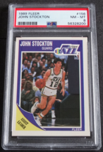 1989 Fleer #156 John Stockton Utah Jazz Basketball Card PSA 8 NM-MT - £8.01 GBP