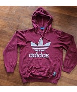 Adidas Originals Big Trefoil Knitted Cotton Sweatshirt Hoodie Medium Blu... - $111.89 CAD