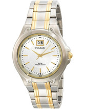 NEW* Pulsar Mens PQ5003 Dress Sport Two-Tone  Date Wrist Watch MSRP $165! - $57.75