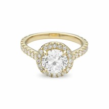 0.50CT Forever One Moissanite Halo VSF Engagement Ring 14K Yellow Gold  - £761.97 GBP