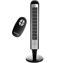 Holmes 36 Inch Oscillating Tower Fan with Remote Control in Black and Silver - £68.11 GBP