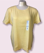 Womens L Croft &amp; Barrow Essential Crewneck Tee Light Yellow - £8.03 GBP