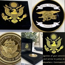 US NAVY SEAL TEAM THREE Challenge Coin  USA USN Special Forces - £17.77 GBP