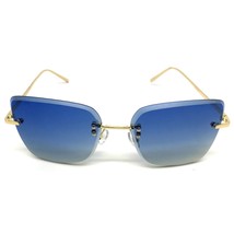 Light Gradient Blue Lens Retro 80s Fashion Mens Womens Rimless Square Sunglasses - £11.00 GBP+