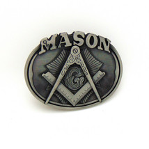 New Men’s Masonic Silver Tone Belt Buckle  - £10.83 GBP