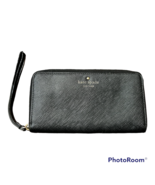 KATE SPADE black zip around large leather wristlet wallet - £45.20 GBP