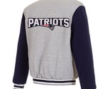 NFL New England Patriots Reversible Full Snap Fleece Jacket JH Embroider... - £104.18 GBP