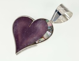 Jay King DTR Sterling Silver Purple Lepidolite &amp; Abalone Pendant 19.2g - £98.91 GBP