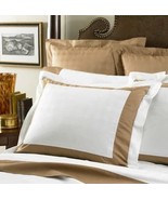 Lauren By Ralph Lauren Suited Pieced Plaid Pillow Sham Camel / White Sta... - $149.37 CAD